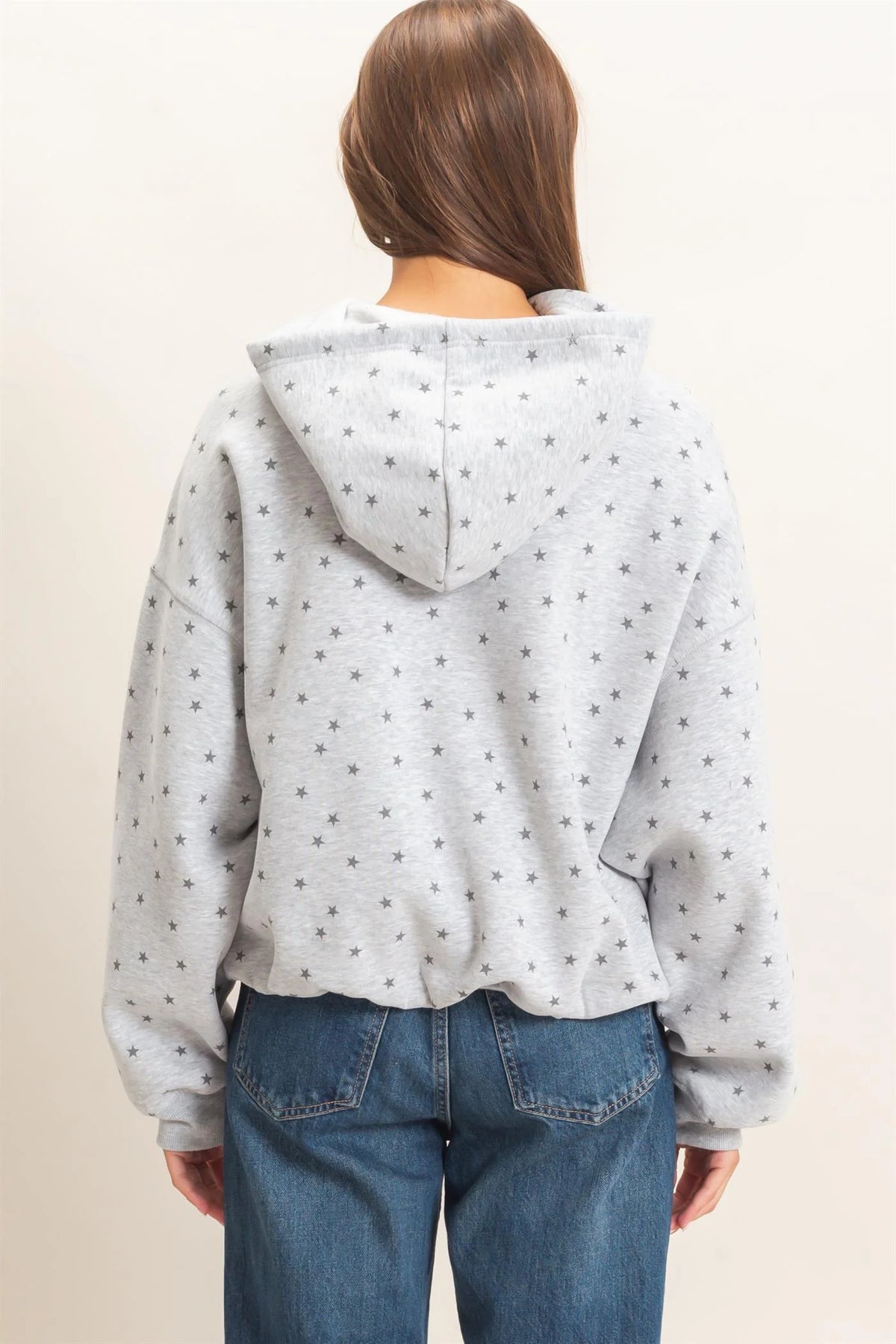 Star Print Bubble Hoodie