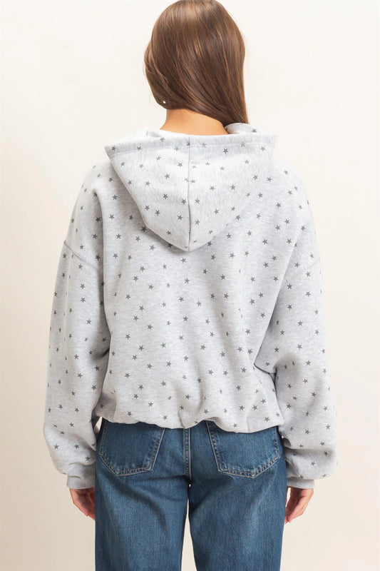 Star Print Bubble Hoodie