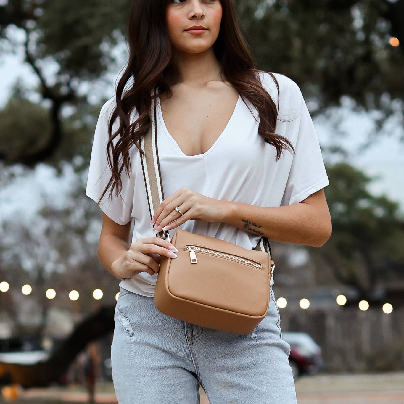 Leather Crossbody Purse - Brown