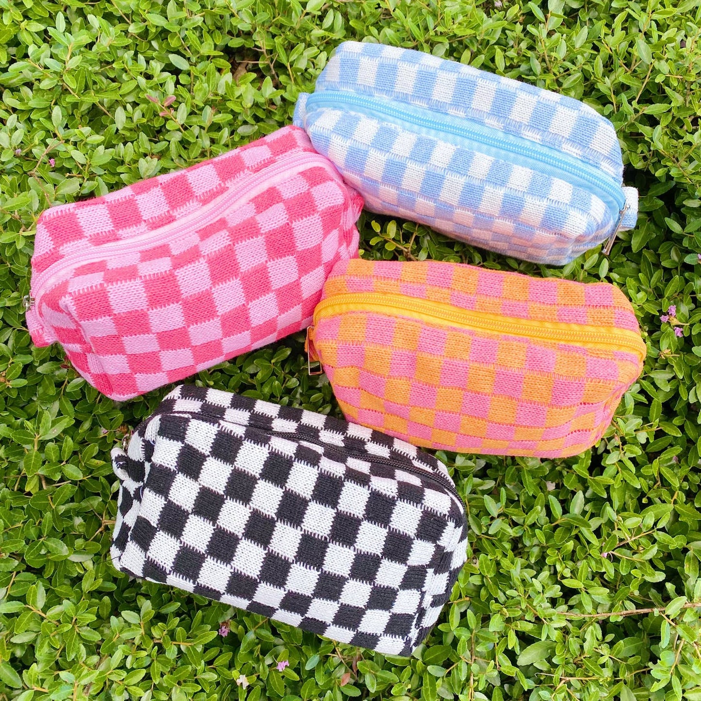 Check Yourself Cosmetic Bag - Baby Blue