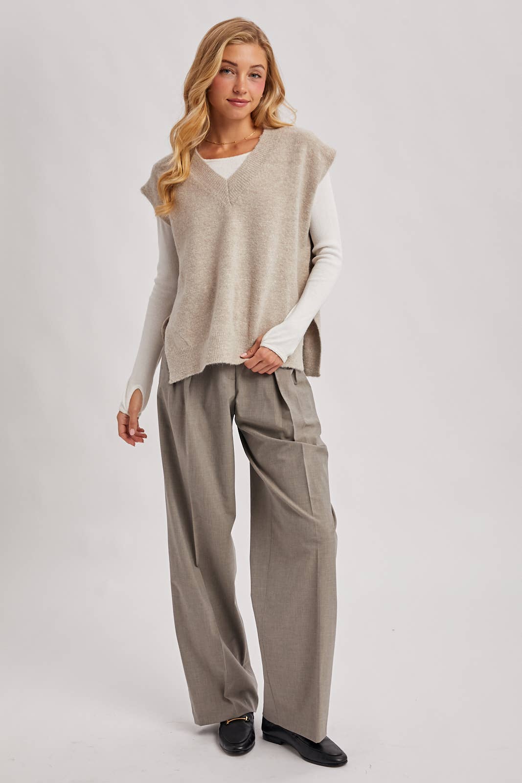 Oversized Knit Vest