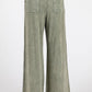 French Terry Wide Leg Pants I Blue