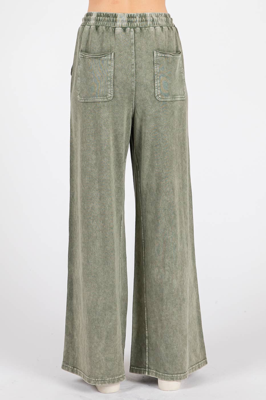 French Terry Wide Leg Pants I Blue