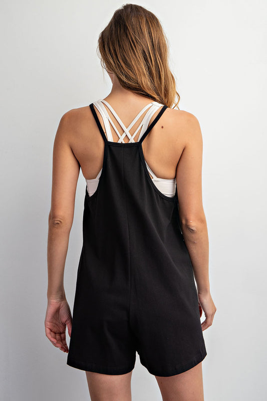 Black Sleeveless Romper