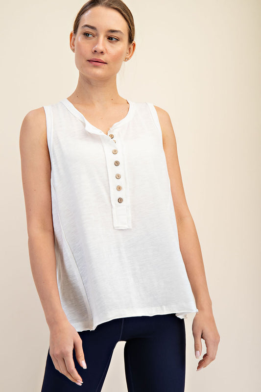 Mineral Washed Henley Tank