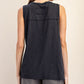 Ash Mineral Washed Henley Tank