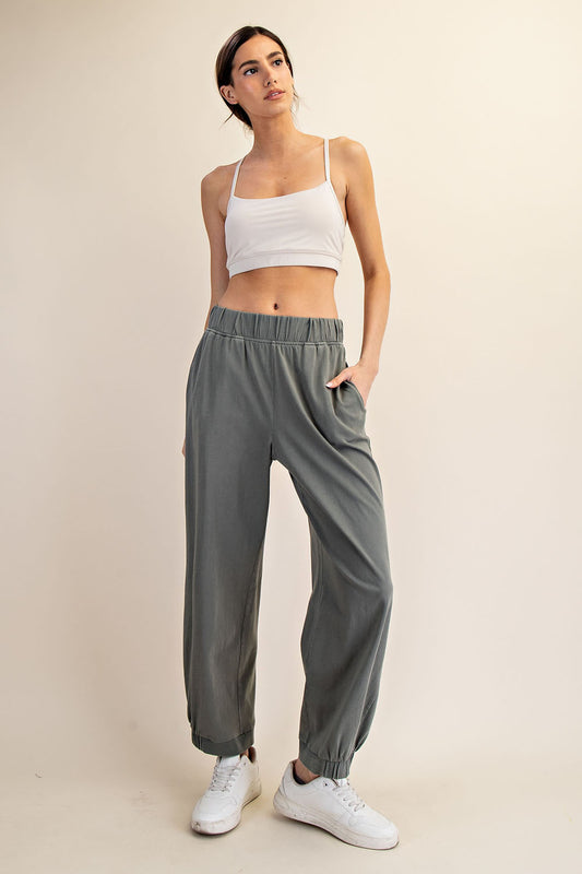 Olive Mineral Washed Pant