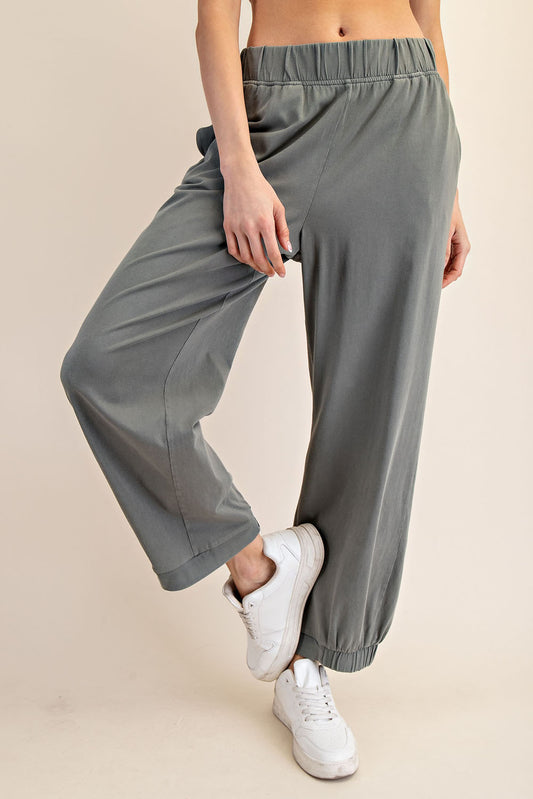 Olive Mineral Wash Pants