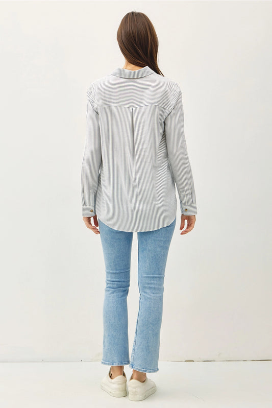 Pinstripe Button Up Top