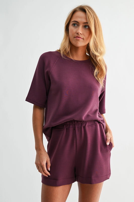 Plum Raglan Tee