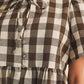 Gingham Peplum Blouse