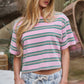 Vintage Washed Striped Cotton Tee