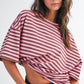 Oversized Stripe Boyfriend Tee I Blue