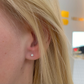 Crystal Gem Micro Stud Earrings I Silver