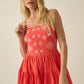 Floral Embroidered Romper