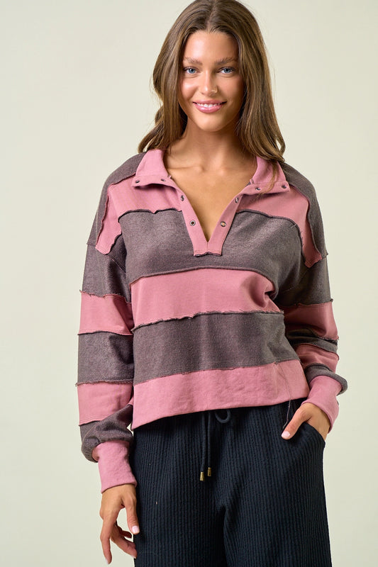 Washed Stripe Weekend Top