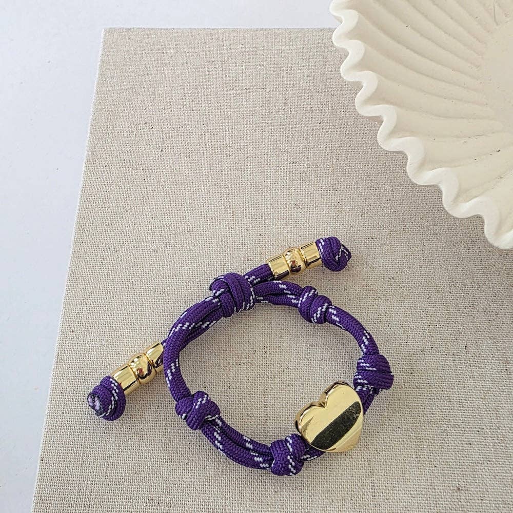 Heart Knot Cord Bracelet I Orange