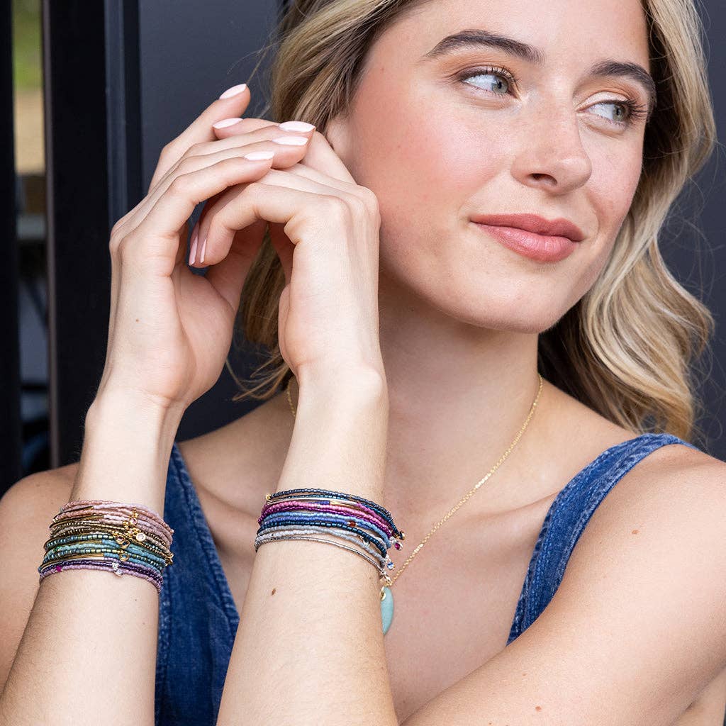 Simply Chic Bracelet Trio I Pewter & Gold