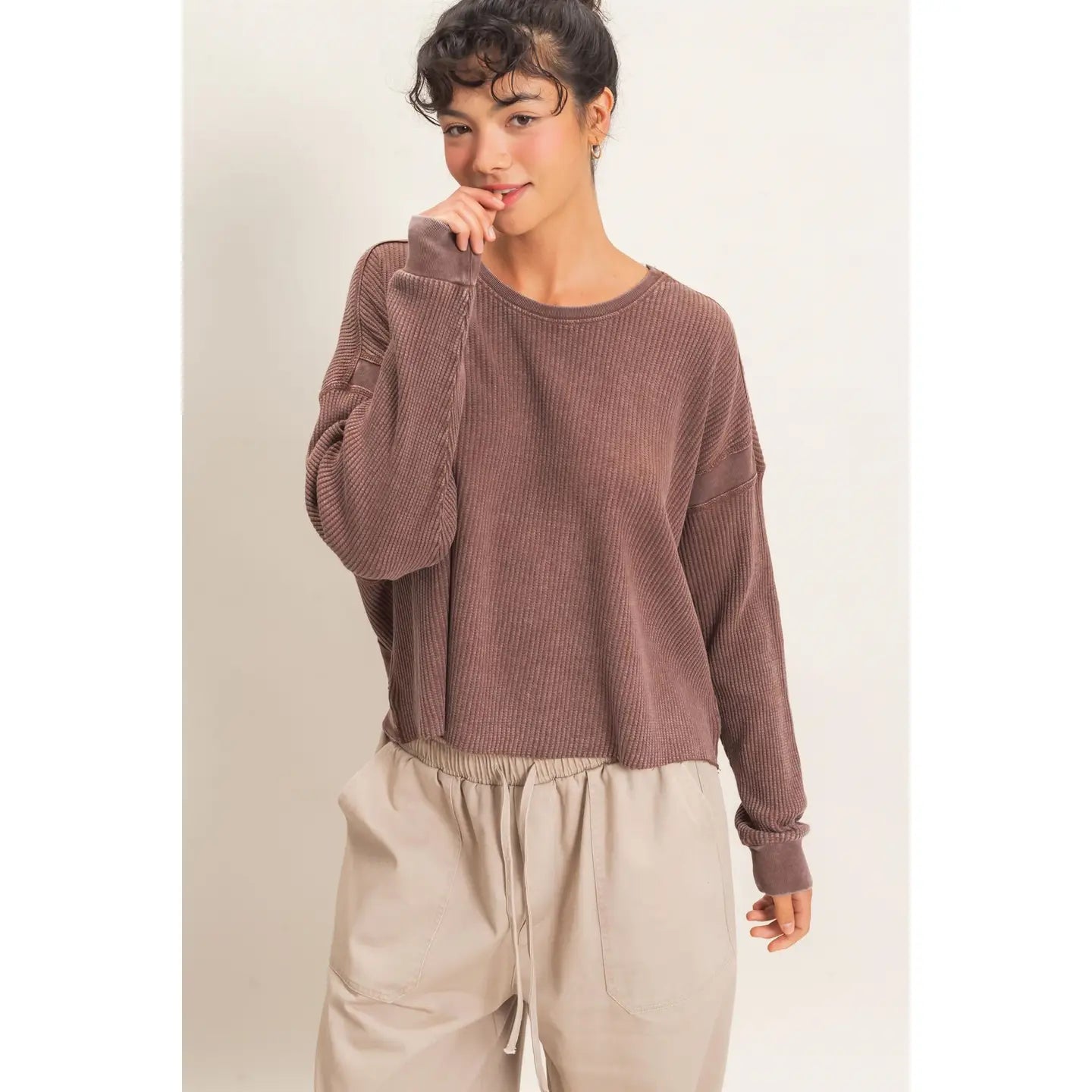 Waffle Open Back Top