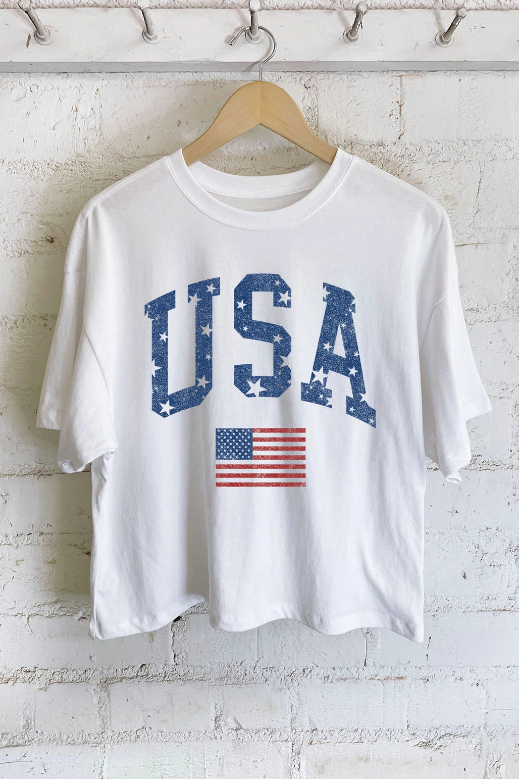 USA Flag Top - White
