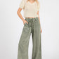 French Terry Wide Leg Pants I Blue