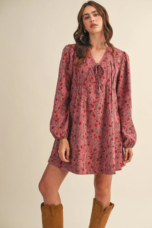 Floral Corduroy Dress