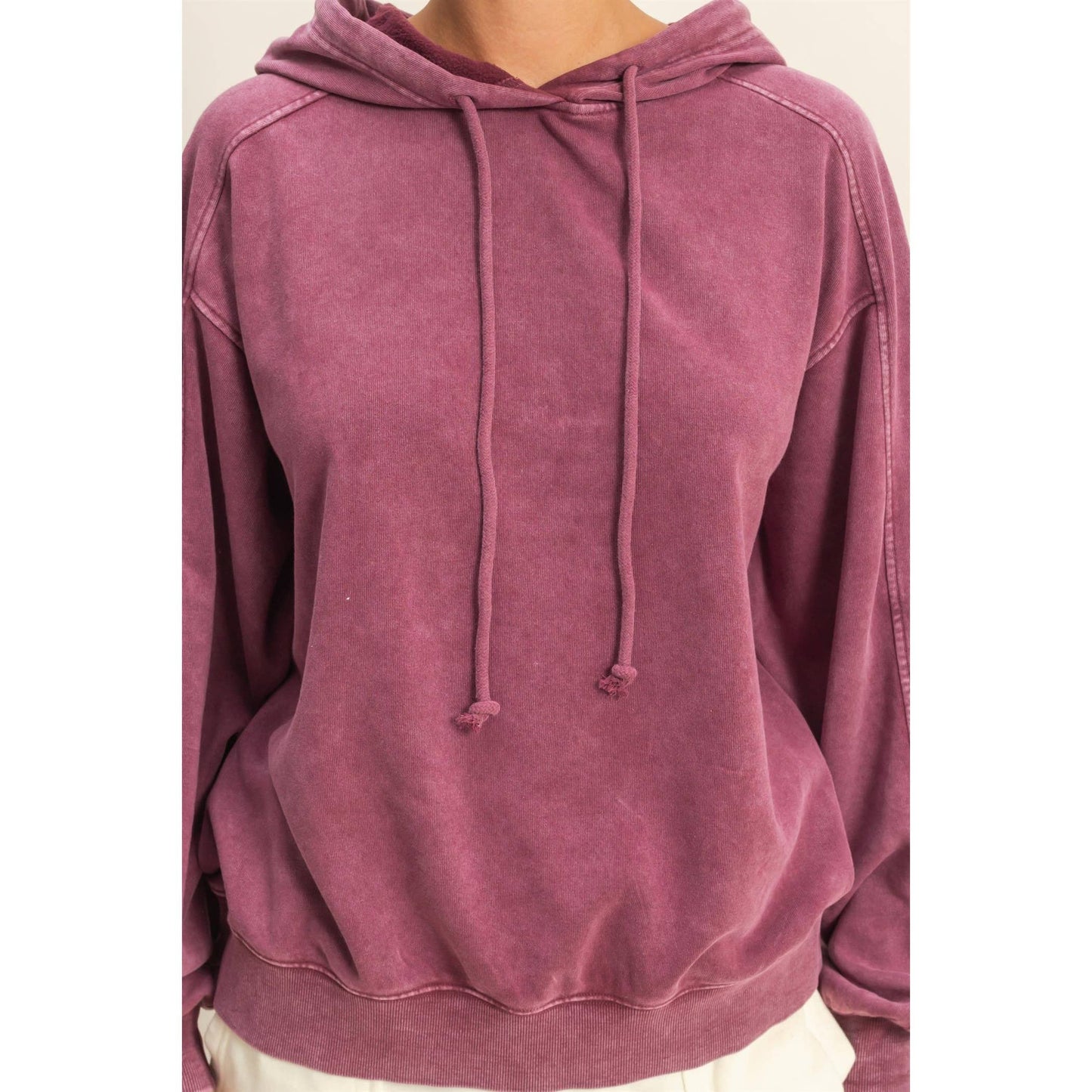 Mineral Wash Seam Hoodie I Taupe
