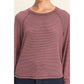 Striped Raglan Long Sleeve Top — Taupe/Cream
