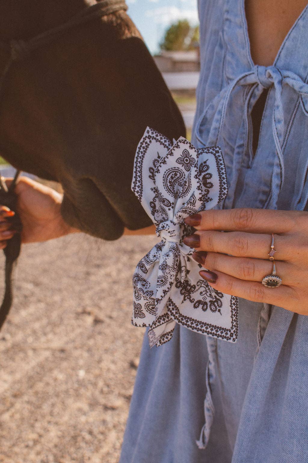 Paisley Claw Clip I Red