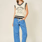 Polka Dot Denim Barrel Jeans