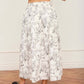 Floral Toile Pleated Midi Skirt