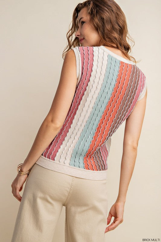 Multi Color Shimmer Sweater Tee