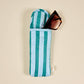 Puffy Sunglasses Case I Sicily Stripes Teal