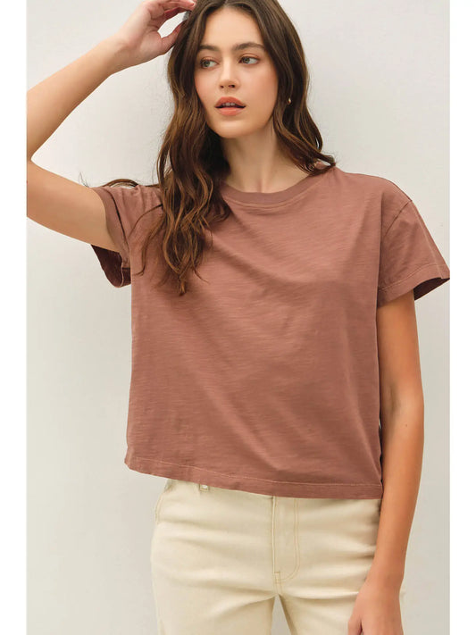 Vintage Wash Tee I Brown