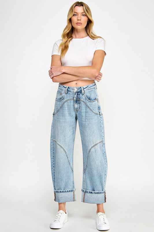 Barrel Cuffed Jeans