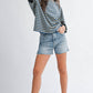 Oversized Stripe Boyfriend Tee I Gray