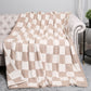 Checkered Throw Blanket - Beige