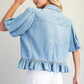 Denim Puff Sleeve Blouse