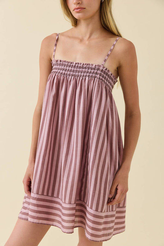 Smocked Stripe Cami Dress