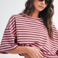 Oversized Stripe Boyfriend Tee I Gray