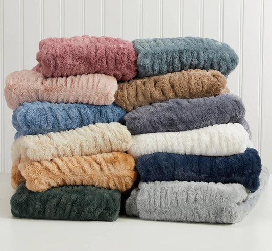 Luxury Heavyweight Ruched Throw Blankets