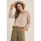 Navy Mixed Knit Stripe Pullover