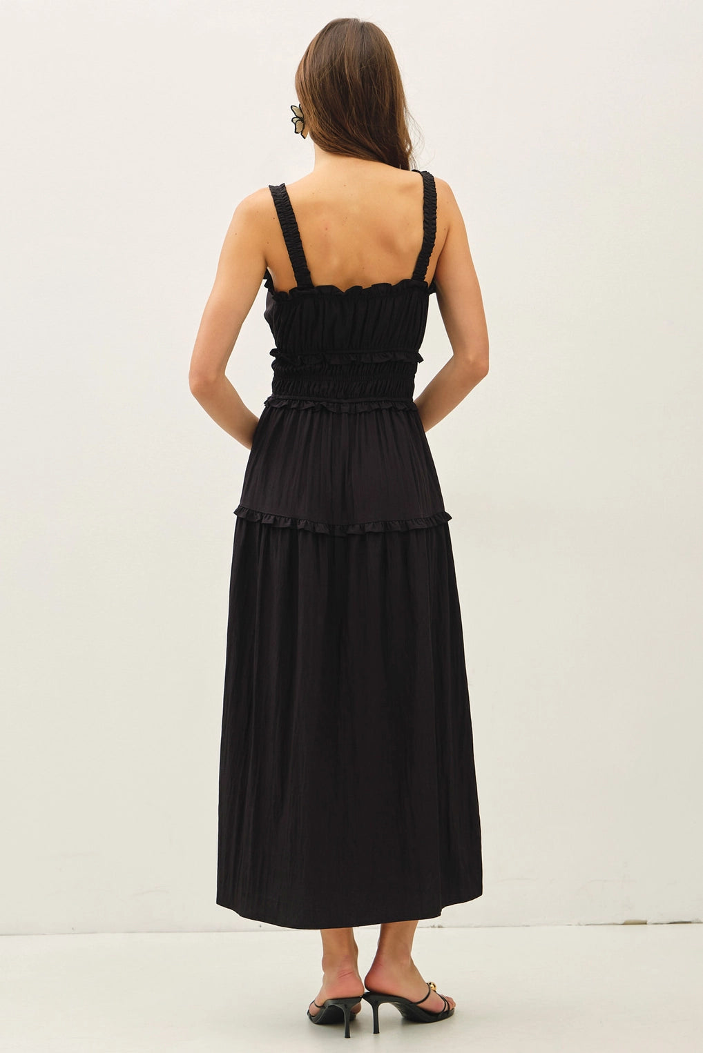 Midnight Ruffle Maxi Dress