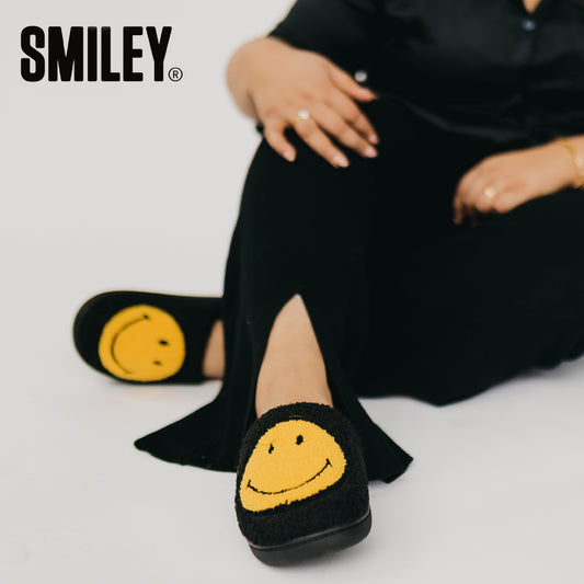 Smiley Slippers - Black