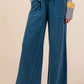 French Terry Wide Leg Pants I Blue