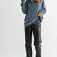 Navy Waffle Ribbed Pullover