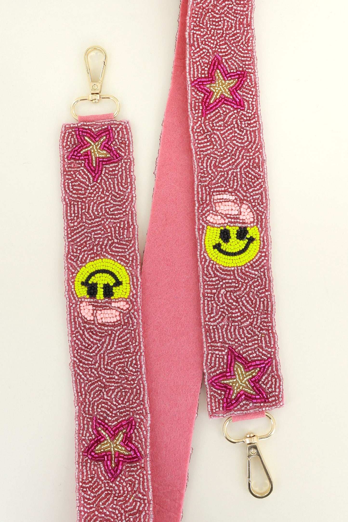Smiley Face Cowgirl Beaded Purse Strap