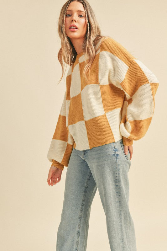 Oversized Checkered Pullover