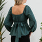 Scoop Neck Back Tie Blouse