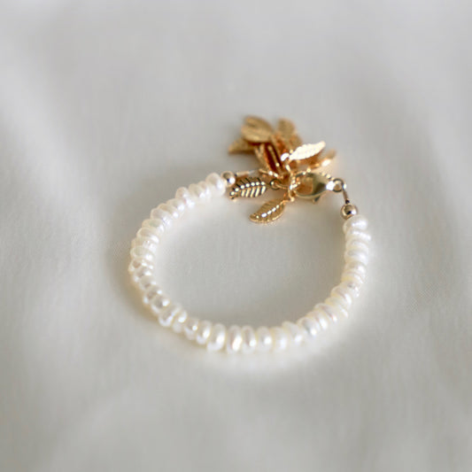 Baby Bracelet- White Pearl